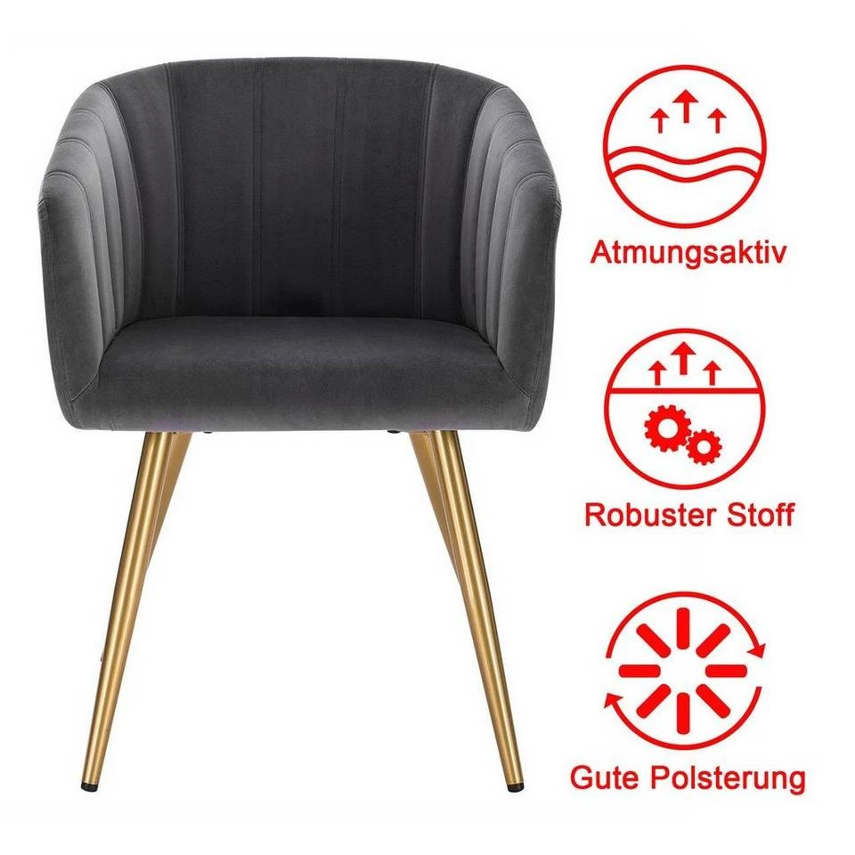 EUGAD Esszimmerstuhl (4 Stück), 4er-Set Esszimmerstuhl Polsterstuhl aus Samt Dunkelgrün Dunkelgrau, Dunkelgrün, Rosa, Schwarz 32 EUGAD Esszimmerstuhl (4 Stück), 4er-Set Esszimmerstuhl Polsterstuhl aus Samt Dunkelgrün Dunkelgrau, Dunkelgrün, Rosa, Schwarz – Bild 32
