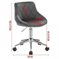 EUGAD Schreibtischstuhl (1 Stück), Bürohocker Rollhocker mit Rollen, Samt, höhenverstellbar, Rosa Dunkellgrau, Hellgrau -Eugad Möbel Einkaufen c8a54bf0 4e97 53f9 a9d8 593f91b2e6fe