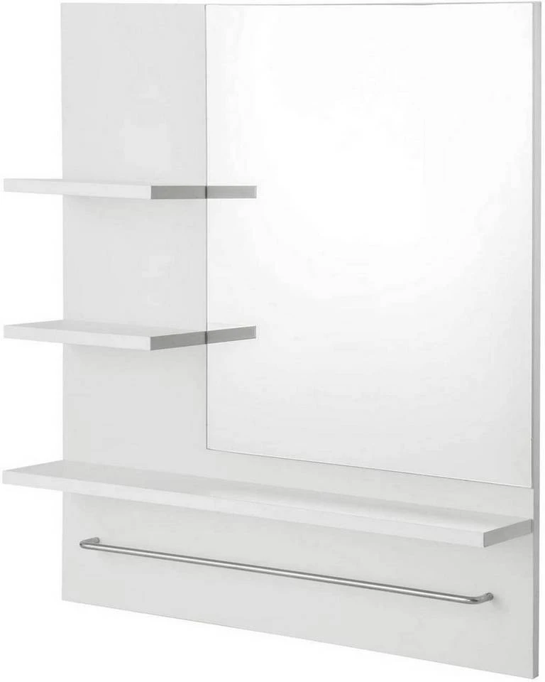 EUGAD Spiegelschrank Hängeschrank mit 3 Ablagen Weiß 1 EUGAD Spiegelschrank Hängeschrank mit 3 Ablagen Weiß