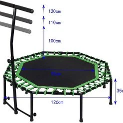 EUGAD Fitnesstrampolin, Fitness Trampolin Indoor Faltbar Ø 126cm mit höhenverstellbarem Haltegriff, leise Gummiseilfederung, belastbar bis 120 kg Grün, Schwarz -Eugad Möbel Einkaufen c9438108 5ffc 490c 95a6 abd27f9ec823