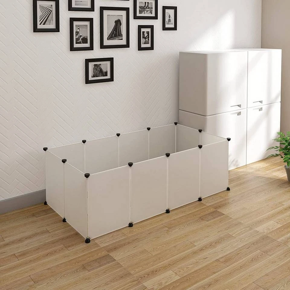 EUGAD Freigehege, Freigehege für Kaninchen Hasen Meerschweinchen Welpenauslauf DIY, 12 Platten 145 x 75 x 46 cm Grau, Schwarz, Transparent, Weiß 16 EUGAD Freigehege, Freigehege für Kaninchen Hasen Meerschweinchen Welpenauslauf DIY, 12 Platten 145 x 75 x 46 cm Grau, Schwarz, Transparent, Weiß – Bild 16