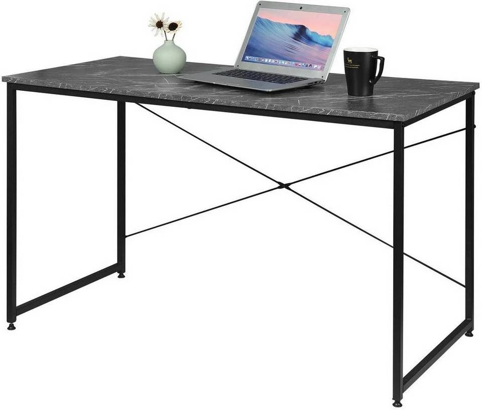 EUGAD Schreibtisch, mit Bücherregal 120x60x70 cm Schwarz Marmor Holz Vintage 4 EUGAD Schreibtisch, mit Bücherregal 120x60x70 cm Schwarz Marmor Holz Vintage – Bild 4