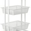 EUGAD Beistellwagen »0030CC«, Rollwagen Küchewagen 3 Gitterkörbe, Rolle mit Bremse 40x76x30 cm Weiß