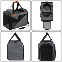 EUGAD Tiertransporttasche bis 8,00 kg, Katzentragetasche Hundetragetasche Schultertasche Haustiertasche Faltbare Transporttasche Reisetasche Traglast Oxford mit Schultergurt Grau 45x30x35cm -Eugad Möbel Einkaufen cabcd43c f7b6 414e a323 15af12feb282