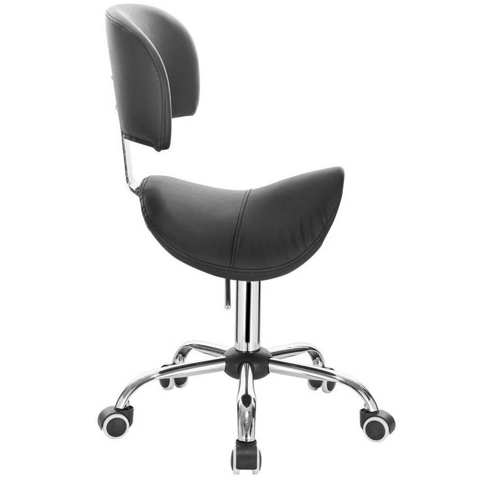 EUGAD Arbeitshocker (1er-Set), Sattelhocker mit Rückenlehne gepolstert höhenverstellbar aus Kunstleder Schwarz Grau, Weiß 4 EUGAD Arbeitshocker (1er-Set), Sattelhocker mit Rückenlehne gepolstert höhenverstellbar aus Kunstleder Schwarz Grau, Weiß – Bild 4