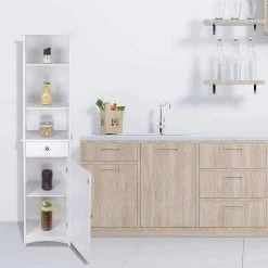 EUGAD Hochschrank Badschrank Eckschrank, Breite/Höhe: 23/165 cm, Holz, mit 1 Schubkasten 9 EUGAD Hochschrank Badschrank Eckschrank, Breite/Höhe: 23/165 cm, Holz, mit 1 Schubkasten -Eugad Möbel Einkaufen cb36c866 a44d 5dad a489 ca2ebac4adda