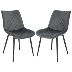 EUGAD Esszimmerstuhl (2 Stück), Küchenstuhl, Polsterstuhl Stuhl,Wohnzimmerstuhl ohne Armlehne, Metallbeine, Samt, Hellgrau Dunkelgrau, Schwarz -Eugad Möbel Einkaufen cbe0e03b c4c4 4a50 8caa 063286ddd38c