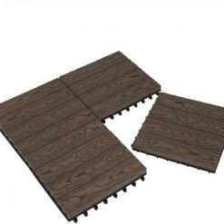 EUGAD WPC-Fliesen, WPC Fliesen Klickfliesen in Holzoptik 11 Stücke für 1m² Grau Anthrazit, Braun, Coffee, Hellgrau -Eugad Möbel Einkaufen cd12aefa 0955 5cf0 9fa5 9049d8100ccd