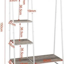 EUGAD Garderobenständer, Kleiderständer,mit Regal, Metall, Holz,im Flur, Wohnzimmer, Dunkelbraun-Schwarz Eiche-Weiß, Sand-Weiß -Eugad Möbel Einkaufen cf5c9b47 7540 5393 ae61 6b2fe2c38a48