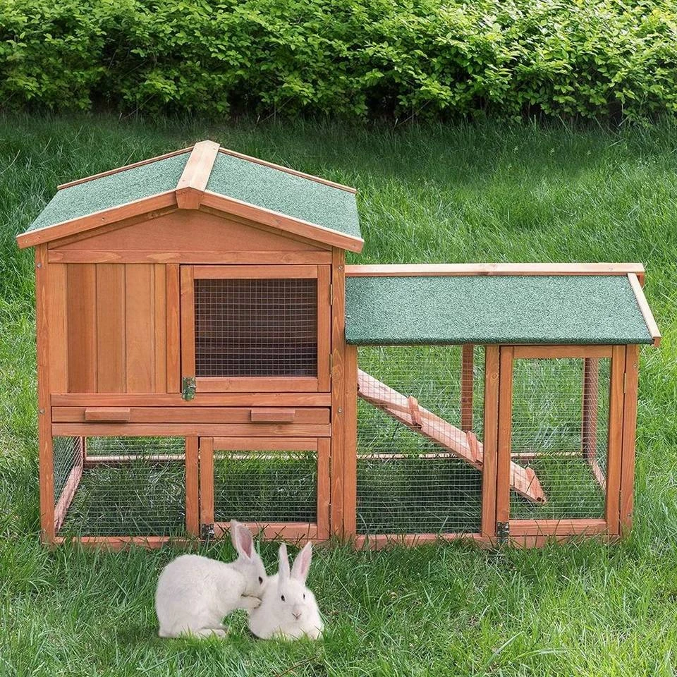 EUGAD Tierhaus, Kaninchenstall Kleintierstall Hasenkäfig, mit Treppe Wetterfest Doppelstöckig, Hellrot 2 EUGAD Tierhaus, Kaninchenstall Kleintierstall Hasenkäfig, mit Treppe Wetterfest Doppelstöckig, Hellrot – Bild 2