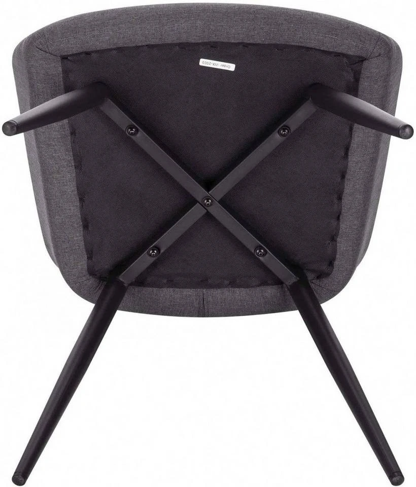 EUGAD Esszimmerstuhl (6 Stück), Wohnzimmerstuhl aus Leinen Polsterstuhl mit Armlehnen und Rückenlehne schwarze Gestell aus Metall Hellgrau Dunkelgrau 15 EUGAD Esszimmerstuhl (6 Stück), Wohnzimmerstuhl aus Leinen Polsterstuhl mit Armlehnen und Rückenlehne schwarze Gestell aus Metall Hellgrau Dunkelgrau – Bild 15