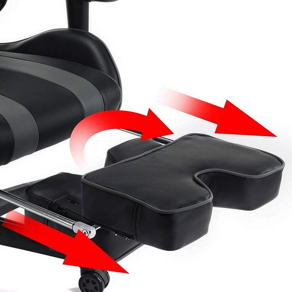 EUGAD Gaming-Stuhl (1 Stück), mit Fußstütze Racing Stuhl Drehstuhl Bürostuhl Schreibtischstuhl PC Stuhl mit Wippfunktion Höhenverstellbar Kunstleder Weiß Grau, Rot, Weiß 24 EUGAD Gaming-Stuhl (1 Stück), mit Fußstütze Racing Stuhl Drehstuhl Bürostuhl Schreibtischstuhl PC Stuhl mit Wippfunktion Höhenverstellbar Kunstleder Weiß Grau, Rot, Weiß – Bild 24