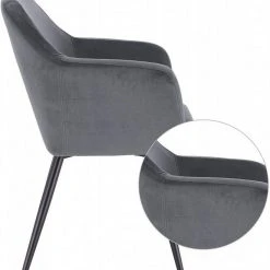 EUGAD Polsterstuhl (1 Stück), Küchenstuhl Samt Stuhl Sessel mit Armlehne, Metallbeine, für Esszimmer Wohnzimmer, Schwarz Dunkelgrau 44 EUGAD Polsterstuhl (1 Stück), Küchenstuhl Samt Stuhl Sessel mit Armlehne, Metallbeine, für Esszimmer Wohnzimmer, Schwarz Dunkelgrau -Eugad Möbel Einkaufen d2739e2e 5b42 5741 b5e0 9d19bc335448