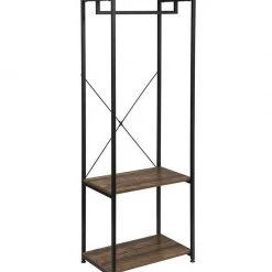 EUGAD Kleiderständer, Garderobenständer mit 2 Ablagen Holz Metall Schwarz-Hell Eiche Schwarz-Vintage, Weiß-Eiche -Eugad Möbel Einkaufen d3250182 32d9 5f05 bd5e 7639cac94528