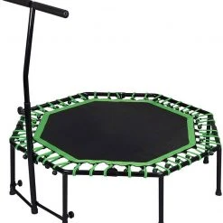 EUGAD Fitnesstrampolin, Fitness Trampolin Indoor Faltbar Ø 126cm mit höhenverstellbarem Haltegriff, leise Gummiseilfederung, belastbar bis 120 kg Grün, Schwarz -Eugad Möbel Einkaufen d37c826b 020b 40d8 ac6b ce35201c18ef