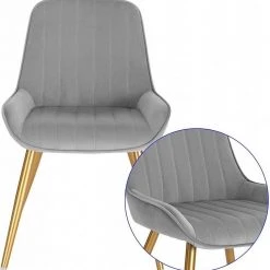 EUGAD Esszimmerstuhl (2 Stück), Küchenstuhl Wohnzimmerstuhl Sitzfläche aus Samt mit Metallbeine,Stuhl für Esszimmer Wohnzimmer Küche, Hellgrau Bordeaux, Dunkelgrau, Dunkelgrün, Rosa -Eugad Möbel Einkaufen d38adb62 9248 5bed 9915 d7162504bf42