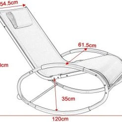 EUGAD Schaukelstuhl, 2tlg Relaxliege Schaukelstuhl für Terrasse Balkon, Metallgestell + Textilgewebe, Grau -Eugad Möbel Einkaufen d43fbf45 43ae 5f68 b9fa 7d9511ae6c9c