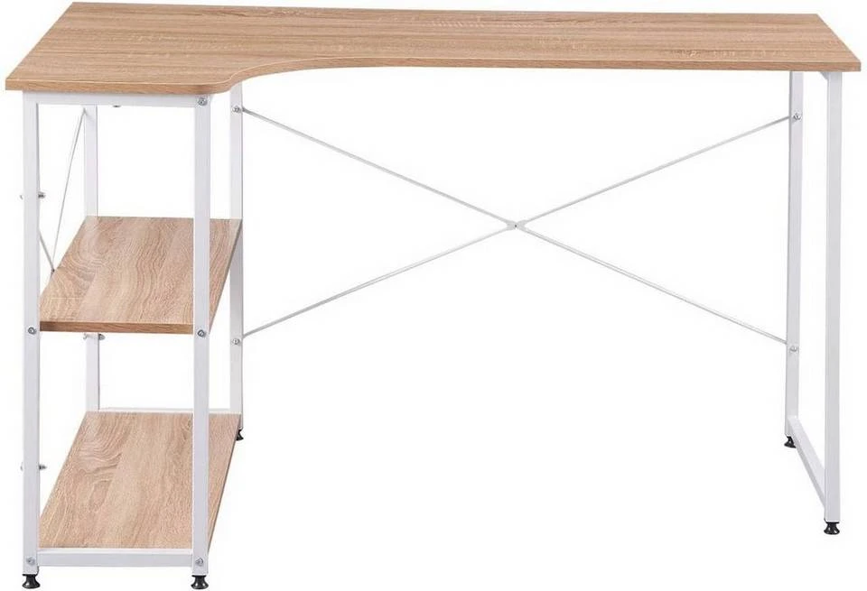 EUGAD Schreibtisch, PC-Tisch Bürotisch Arbeitstisch mit Bücherregal Holz 120x74x71,5 cm Hell Eiche Holz Vintage, Weiß+Hell Eiche 19 EUGAD Schreibtisch, PC-Tisch Bürotisch Arbeitstisch mit Bücherregal Holz 120x74x71,5 cm Hell Eiche Holz Vintage, Weiß+Hell Eiche – Bild 19