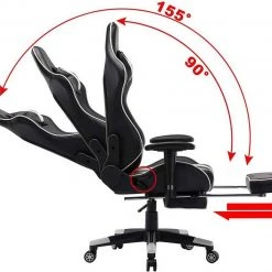 EUGAD Gaming-Stuhl (1 Stück), mit Fußstütze Racing Stuhl Drehstuhl Bürostuhl Schreibtischstuhl PC Stuhl mit Wippfunktion Höhenverstellbar Kunstleder Weiß Grau, Rot, Weiß 26 EUGAD Gaming-Stuhl (1 Stück), mit Fußstütze Racing Stuhl Drehstuhl Bürostuhl Schreibtischstuhl PC Stuhl mit Wippfunktion Höhenverstellbar Kunstleder Weiß Grau, Rot, Weiß -Eugad Möbel Einkaufen d56ed0c6 f106 4dbc a4e3 007862c4e734