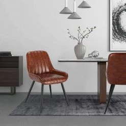 EUGAD Esszimmerstuhl, 2 Stücke Esszimmerstuhl Küchenstuhl Kunstleder Braun, Dunkelbraun, Dunkelgr&uuml;n, Grau, Schwarz -Eugad Möbel Einkaufen d6c7fe2f 0e96 5a0d b04c c48987154d34