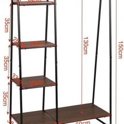 EUGAD Garderobenständer, Kleiderständer,mit Regal, Metall, Holz,im Flur, Wohnzimmer, Dunkelbraun-Schwarz Eiche-Weiß, Sand-Weiß -Eugad Möbel Einkaufen d6e7ed0e 3c10 581e 9328 04dea5c4b7e2