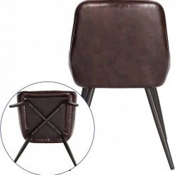 EUGAD Esszimmerstuhl, 4 Stücke Retro Küchenstuhl Sitzfläche aus PU mit Metallbeine Schwarz Braun, Dunkelbraun, Dunkelgr&uuml;n, Grau -Eugad Möbel Einkaufen d6fc2b02 4bbc 5535 9bb4 f22ef00445c2