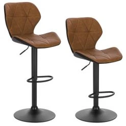 EUGAD Barhocker (2 St), 2er-Set höhenverstellbar und drenbar mit Rückenlehne aus Kunstleder Stahl Grau Anthrazit, Braun, Dunkelbraun -Eugad Möbel Einkaufen d80e771f a54a 5f4b bc16 12a06df1253e