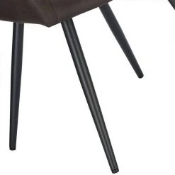 EUGAD Esszimmerstuhl (1 Stück), Wohnzimmerstuhl aus Stoff, Polsterstuhl mit Armlehnen und Rückenlehne, Gestell aus Metall Anthrazit, Braun, Grau -Eugad Möbel Einkaufen d8508ece fc34 543e 9128 74190c5ab889