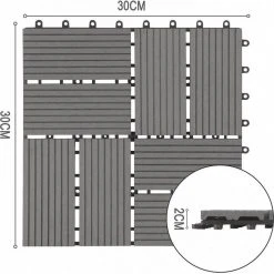 EUGAD WPC-Fliesen, 22 Stück WPC Terrassenfliesen Klickfliesen 30x30cm Coffee Anthrazit, Dunkelgrau, Hellgrau 37 EUGAD WPC-Fliesen, 22 Stück WPC Terrassenfliesen Klickfliesen 30x30cm Coffee Anthrazit, Dunkelgrau, Hellgrau -Eugad Möbel Einkaufen d9be4454 7e46 59dc b19c 2f3ad79ebce7