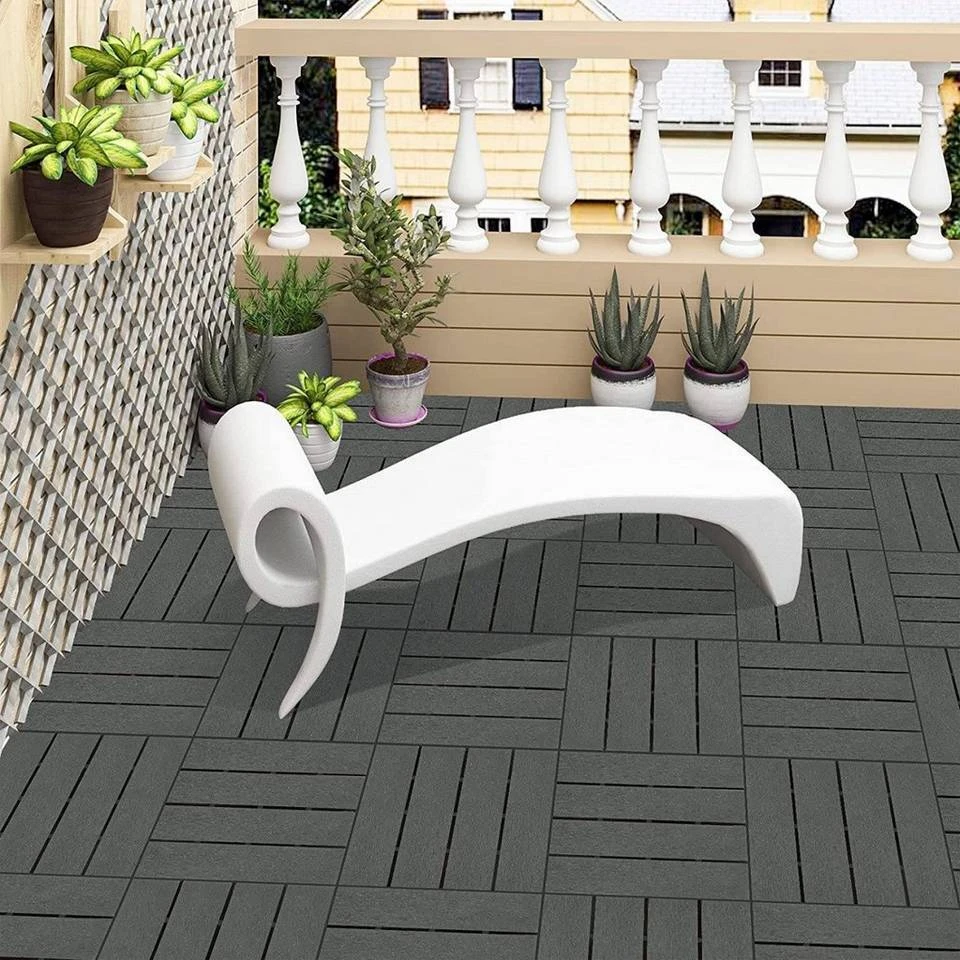 EUGAD WPC-Fliesen, 22 Stück WPC Terrassenfliesen in T-Form 30x30cm Dunkelgrau Anthrazit, Braun, Hellgrau 16 EUGAD WPC-Fliesen, 22 Stück WPC Terrassenfliesen in T-Form 30x30cm Dunkelgrau Anthrazit, Braun, Hellgrau – Bild 16