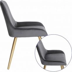 EUGAD Esszimmerstuhl (2 Stück), Küchenstuhl Wohnzimmerstuhl Sitzfläche aus Samt mit Metallbeine,Stuhl für Esszimmer Wohnzimmer Küche, Hellgrau Bordeaux, Dunkelgrau, Dunkelgrün, Rosa -Eugad Möbel Einkaufen db57ecb8 a961 5c30 a431 6e0181bc2be0