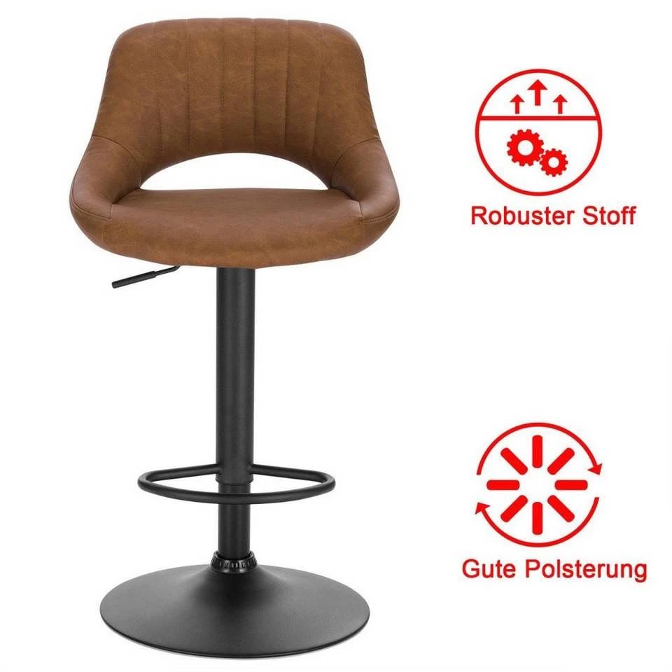 EUGAD Barhocker, 4er-Set Tresenhocker aus Kunstleder Gestell aus Stahl Dunkelbraun Anthrazit, Grau 14 EUGAD Barhocker, 4er-Set Tresenhocker aus Kunstleder Gestell aus Stahl Dunkelbraun Anthrazit, Grau – Bild 14
