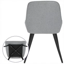 EUGAD Polsterstuhl (2 Stück), Esszimmerstühle aus Leinen mit stabilen Metallbeinen, mit Rückenlehne und gepolsterter Sitzfläche Dunkelgrau, Hellgrau 23 EUGAD Polsterstuhl (2 Stück), Esszimmerstühle aus Leinen mit stabilen Metallbeinen, mit Rückenlehne und gepolsterter Sitzfläche Dunkelgrau, Hellgrau -Eugad Möbel Einkaufen dbee5db7 1848 52fb 8927 c1ad78b5dcde