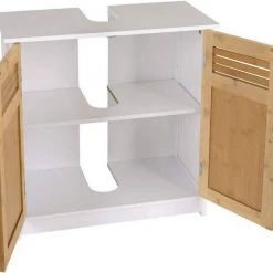 EUGAD Waschbeckenunterschrank Unterschrank Badezimmerschrank Waschtisch Badschrank mit 2 Türen 60x30x60cm aus MDF Weiß+Natur Weiß+Grau, Weiß+Natur -Eugad Möbel Einkaufen dc74b7d9 0b78 52d2 b9be bf7faa8d961c