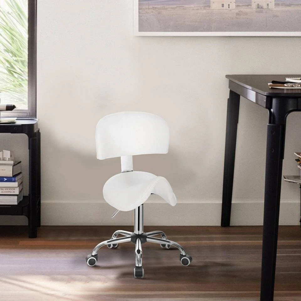 EUGAD Arbeitshocker (1er-Set), Sattelhocker mit Rückenlehne gepolstert höhenverstellbar aus Kunstleder Schwarz Grau, Weiß 18 EUGAD Arbeitshocker (1er-Set), Sattelhocker mit Rückenlehne gepolstert höhenverstellbar aus Kunstleder Schwarz Grau, Weiß – Bild 18