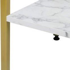 EUGAD Bücherregal, Standregal Badregal Bücherregal Küchenregal Schuhregal aus Holz und Stahl, mit 4 Ablagen, 34 x 35 x 148 cm Golden-Weißer Marmor, Schwarz Marmor, Vintage -Eugad Möbel Einkaufen dee3af62 bd62 5c14 96e9 2657429a924b