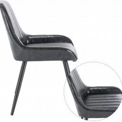 EUGAD Esszimmerstuhl, 2 Stücke Esszimmerstuhl Küchenstuhl Kunstleder Braun, Dunkelbraun, Dunkelgr&uuml;n, Grau, Schwarz -Eugad Möbel Einkaufen defe25c8 b65a 568a b57b a4f4f780f44c