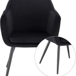 EUGAD Polsterstuhl (1 Stück), Küchenstuhl Samt Stuhl Sessel mit Armlehne, Metallbeine, für Esszimmer Wohnzimmer, Schwarz Dunkelgrau 57 EUGAD Polsterstuhl (1 Stück), Küchenstuhl Samt Stuhl Sessel mit Armlehne, Metallbeine, für Esszimmer Wohnzimmer, Schwarz Dunkelgrau -Eugad Möbel Einkaufen df0db539 50bc 410e b54e 819c18840e80