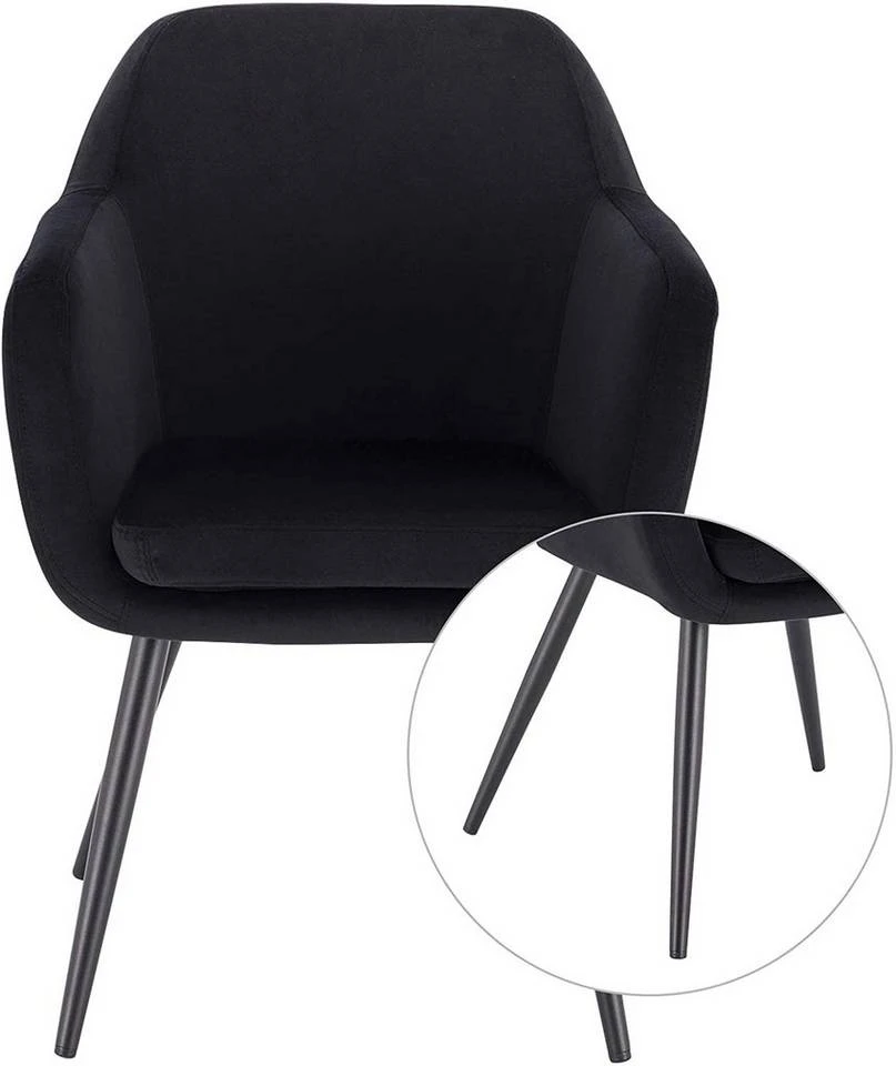 EUGAD Polsterstuhl (1 Stück), Küchenstuhl Samt Stuhl Sessel mit Armlehne, Metallbeine, für Esszimmer Wohnzimmer, Schwarz Dunkelgrau 28 EUGAD Polsterstuhl (1 Stück), Küchenstuhl Samt Stuhl Sessel mit Armlehne, Metallbeine, für Esszimmer Wohnzimmer, Schwarz Dunkelgrau – Bild 28