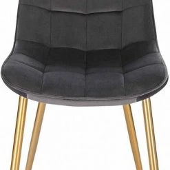 EUGAD Esszimmerstuhl, 6er-Set Küchenstühle Wohnzimmerstuhl mit Rückenlehne, Samt Sitzfläche, Gold Beine Schwarz Dunkelgrün, Grau, Rosa -Eugad Möbel Einkaufen df4c8a8b ade4 56a1 9c87 188245be6dc9