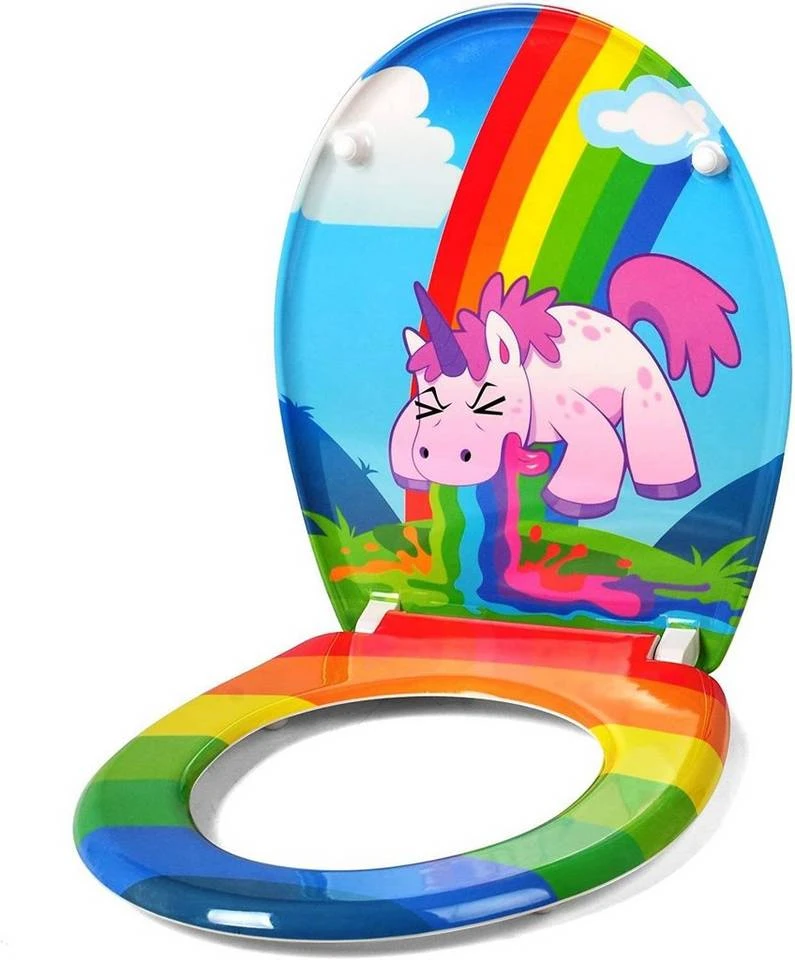 EUGAD WC-Sitz, Toilettendeckel mit Absenkautomatik Einhorn 1 EUGAD WC-Sitz, Toilettendeckel mit Absenkautomatik Einhorn