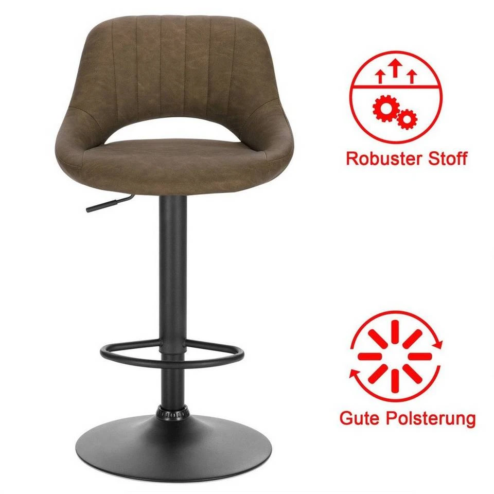 EUGAD Barhocker, 4er-Set Tresenhocker aus Kunstleder Gestell aus Stahl Dunkelbraun Anthrazit, Grau 5 EUGAD Barhocker, 4er-Set Tresenhocker aus Kunstleder Gestell aus Stahl Dunkelbraun Anthrazit, Grau – Bild 5