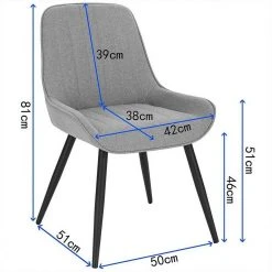 EUGAD Polsterstuhl (2 Stück), Esszimmerstühle aus Leinen mit stabilen Metallbeinen, mit Rückenlehne und gepolsterter Sitzfläche Dunkelgrau, Hellgrau 20 EUGAD Polsterstuhl (2 Stück), Esszimmerstühle aus Leinen mit stabilen Metallbeinen, mit Rückenlehne und gepolsterter Sitzfläche Dunkelgrau, Hellgrau -Eugad Möbel Einkaufen e0fddaa5 cbb0 5028 bc72 91d16856b68e
