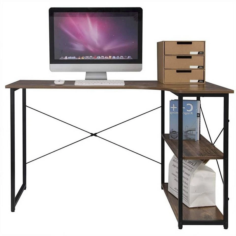 EUGAD Schreibtisch, mit Bücherregal 120x74x71,5 cm Schwarz Marmor Holz Vintage 14 EUGAD Schreibtisch, mit Bücherregal 120x74x71,5 cm Schwarz Marmor Holz Vintage – Bild 14