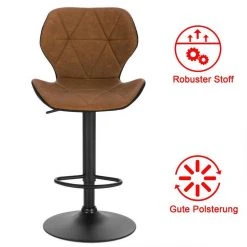 EUGAD Barhocker (2 St), 2er-Set höhenverstellbar und drenbar mit Rückenlehne aus Kunstleder Stahl Grau Anthrazit, Braun, Dunkelbraun -Eugad Möbel Einkaufen e110de8c 5cbb 574a be87 bb41d0428943
