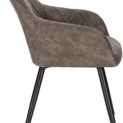 EUGAD Esszimmerstuhl (1 Stück), Wohnzimmerstuhl aus Stoff, Polsterstuhl mit Armlehnen und Rückenlehne, Gestell aus Metall Anthrazit, Braun, Grau -Eugad Möbel Einkaufen e1aa41cd eb99 5f09 bc21 0b5ddd53d2aa