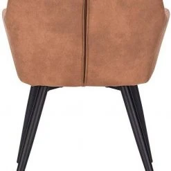 EUGAD Esszimmerstuhl (1 Stück), Wohnzimmerstuhl aus Stoff, Polsterstuhl mit Armlehnen und Rückenlehne, Gestell aus Metall Anthrazit, Braun, Grau -Eugad Möbel Einkaufen e1c11b7d f15f 554f 806e 743b63b431da