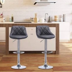 EUGAD Barhocker, 2er-Set Barstühle, höhenverstellbar, 360°drehbar Weiß Bordeaux, Cremewei&szlig;, Grau, Khaki, Rot, Schwarz, Wei&szlig; -Eugad Möbel Einkaufen e246660e eefd 5f0b 945f ea881104f62f