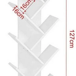EUGAD Bücherregal, Raumteiler Standregal, mit 8 Ebenen, 40x20x127cm, Weiß -Eugad Möbel Einkaufen e32fff1e 6bb4 586d 89d0 0c12bb2dfc83