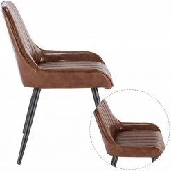 EUGAD Esszimmerstuhl, 4 Stücke Retro Küchenstuhl Sitzfläche aus PU mit Metallbeine Schwarz Braun, Dunkelbraun, Dunkelgr&uuml;n, Grau -Eugad Möbel Einkaufen e4cf7639 d7bf 5748 a2d3 b29545b40b05